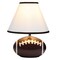 Simple Designs SportsLite 11.5" Tall Athletic Sports Football Base Ceramic Bedside Table Desk Lamp with White Empire Fabric Shade with